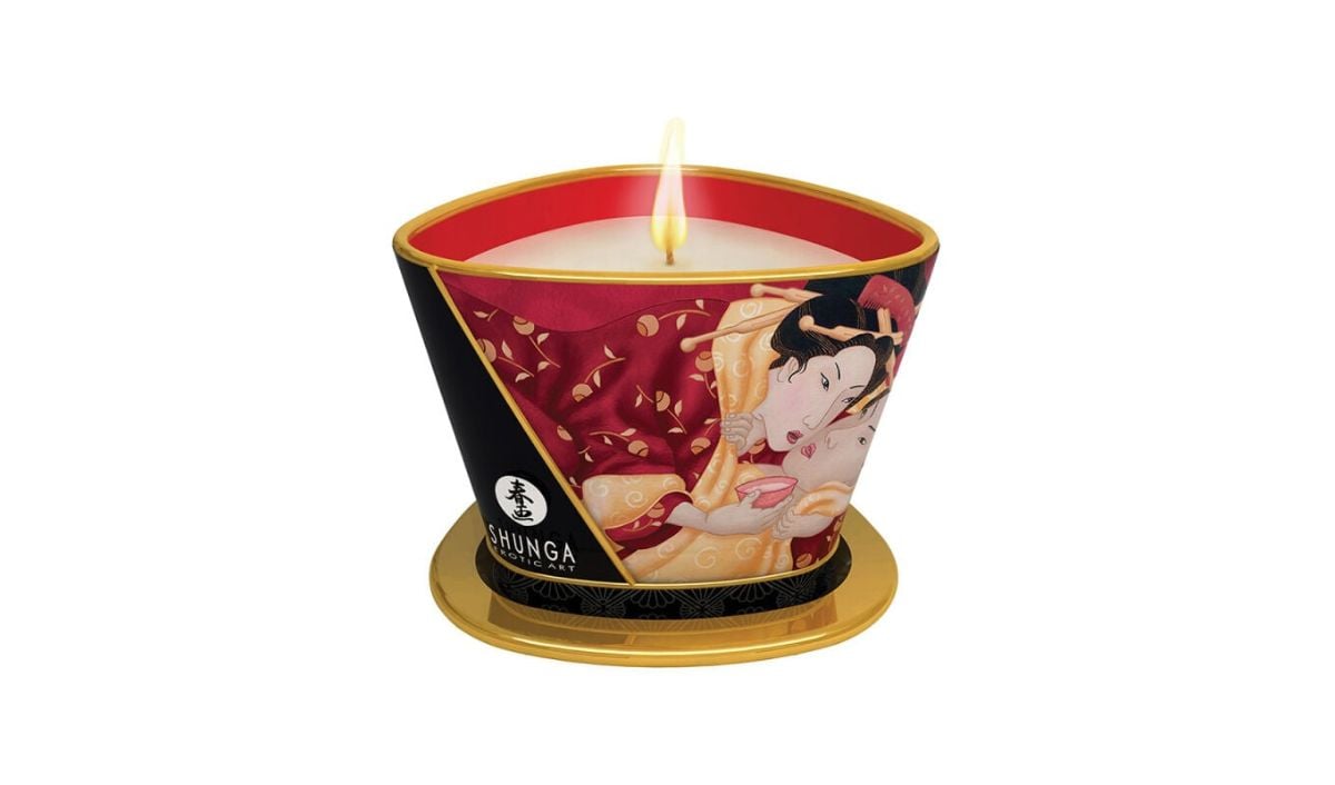 Shunga masažo aliejus-žvakė Braškytė

